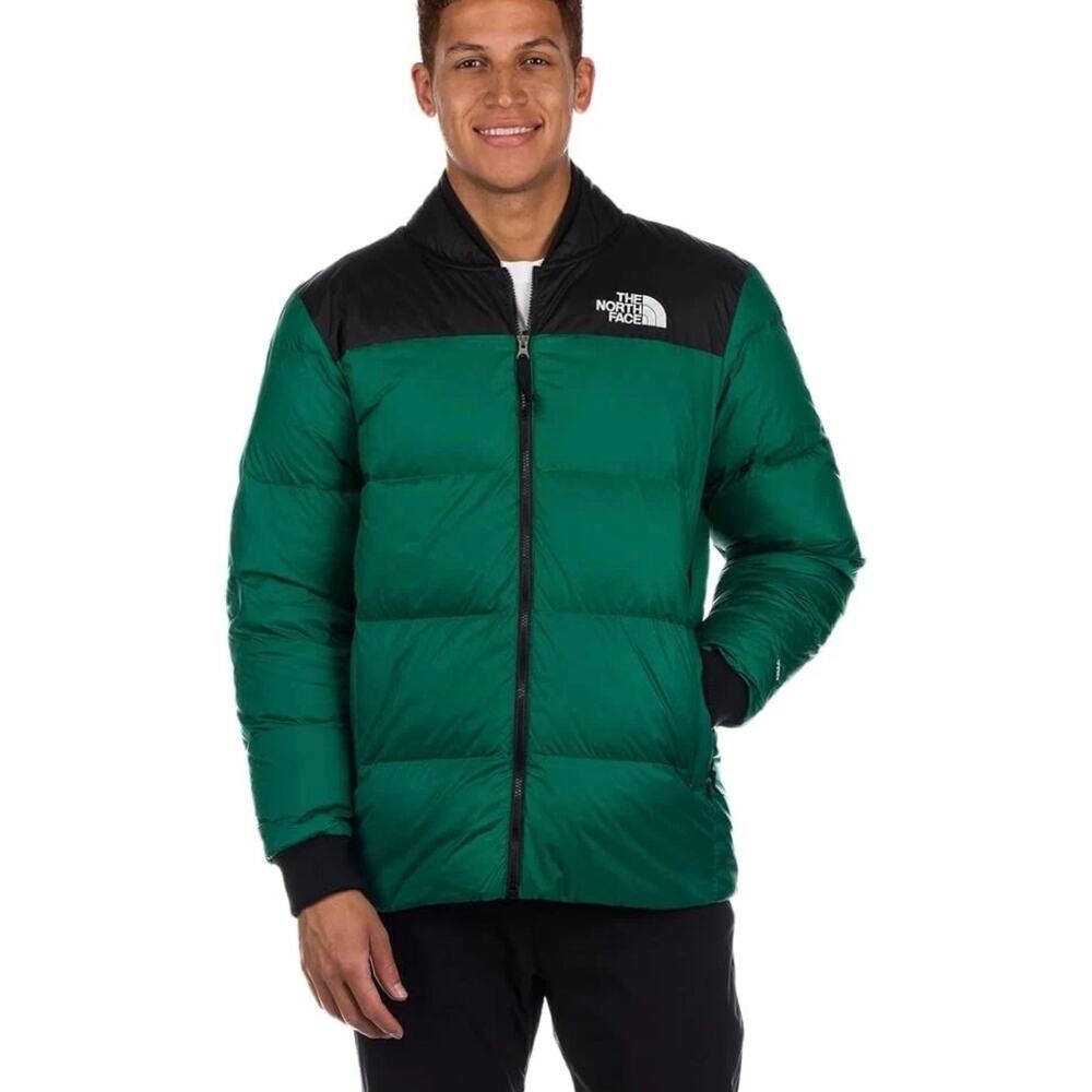 The North Face 1996 Retro Nuptse 700 green black puffer jacket hooded mens sz M
